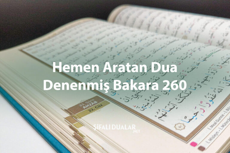 Hemen Aratan Dua Denenmiş Bakara 260